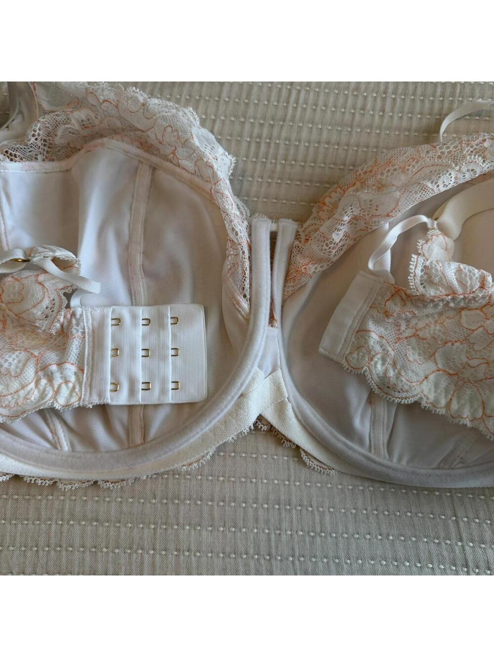 NWOT Bravissimo Amelia Lingerie Wired Balconette Bra Orange/White - 36J - Picture 5 of 6